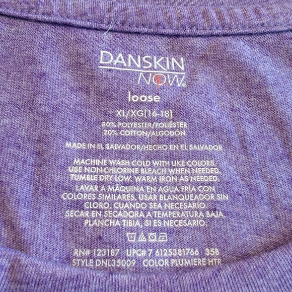 Danskin Now Loose Fit Long‎ Sleeve Pullover Active Top XL 16-18 Purple NEW - Picture 2 of 5